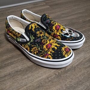 Vans Classic Slip-On Beauty Skull Size Men's 5.5/Women's 7